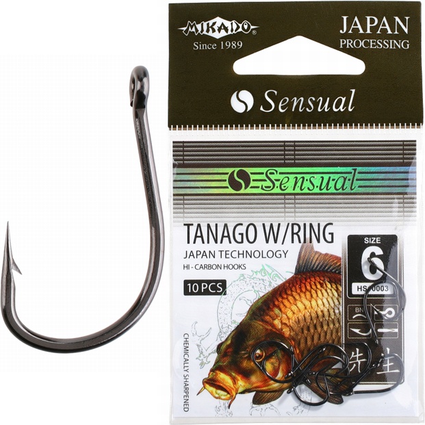 фото Рыболовные крючки mikado sensual tanago w/ring №6, 10 шт.