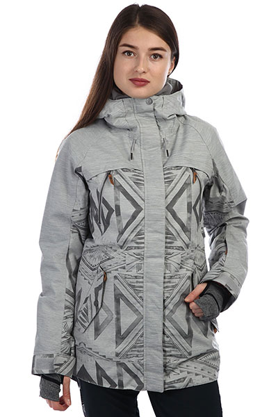 фото Куртка roxy tribe, warm heather grey/matador jacq, xs int