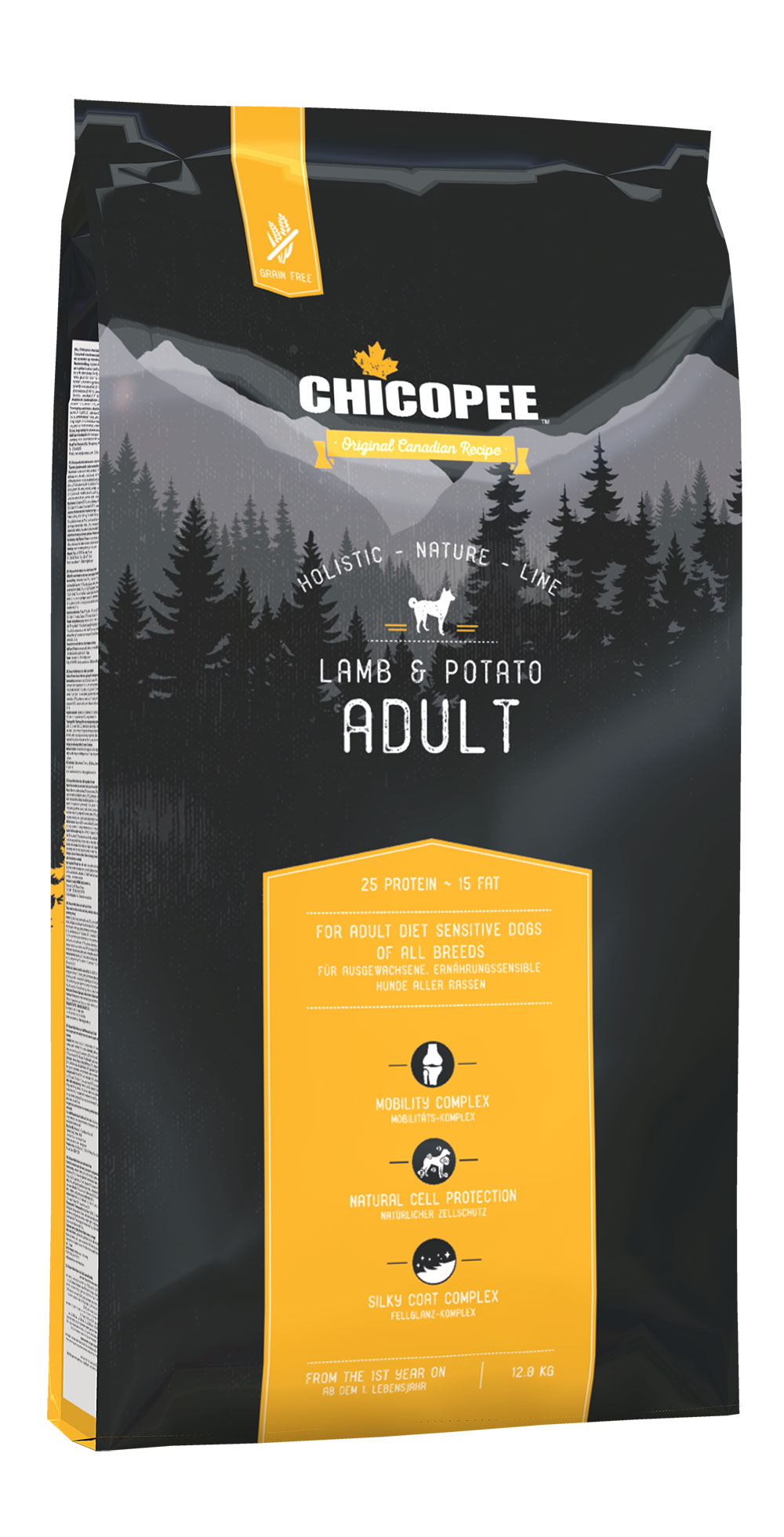 Сухой корм для собак Chicopee Holistic Nature Line Adult Lamb&Potato, ягненок, 12кг