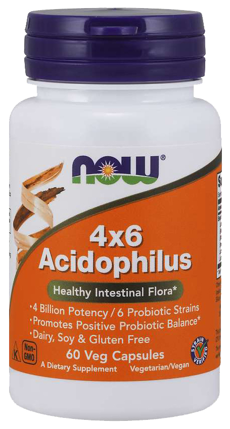 Для пищеварения NOW Acidophilus 4x6 60 капсул