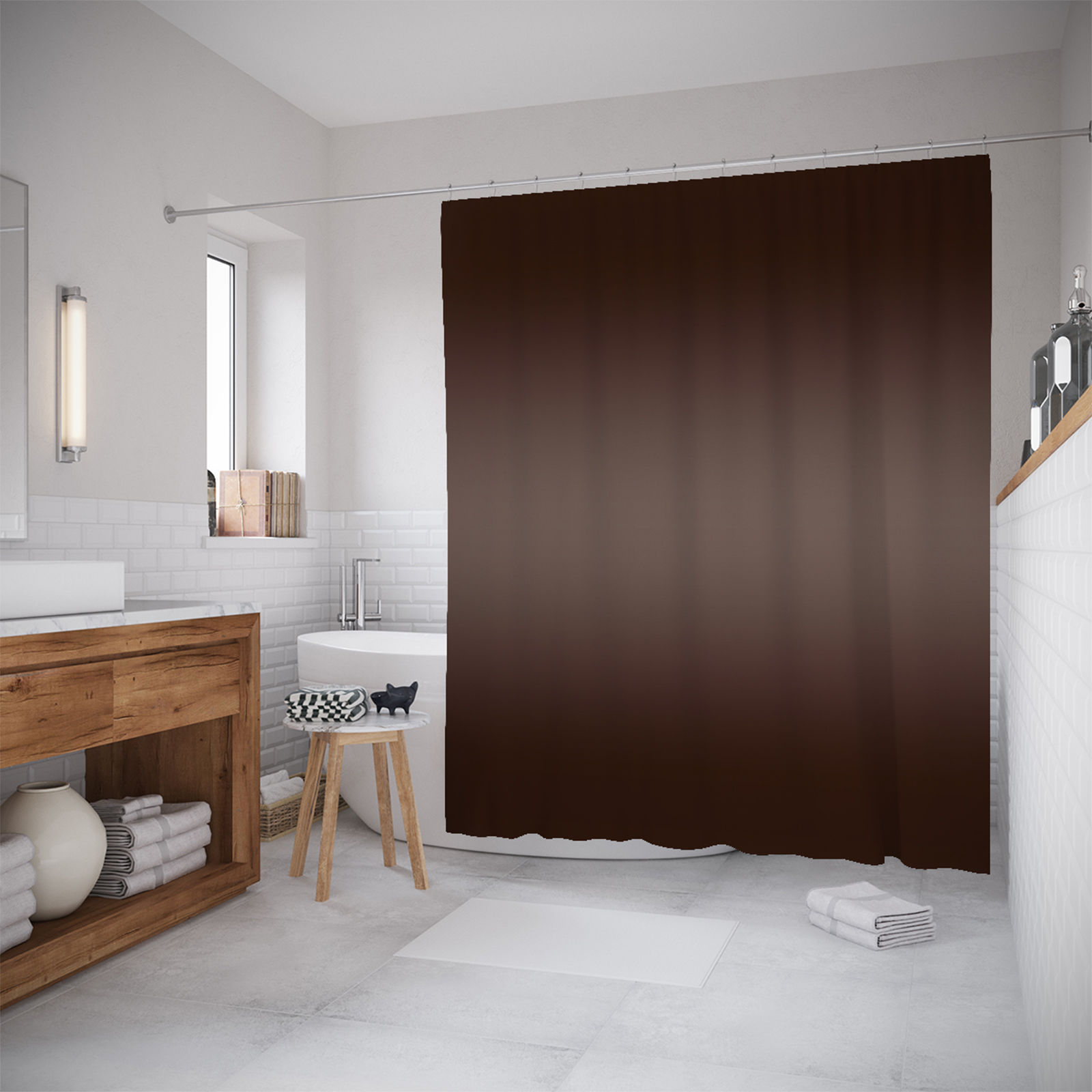 

Шторы для ванной JoyArty «Коричневый переход» 180x200, Серый