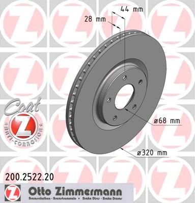 

Тормозной диск ZIMMERMANN 200.2522.20