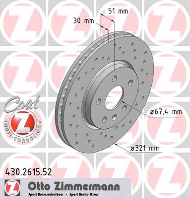 фото Тормозной диск zimmermann 430.2615.52