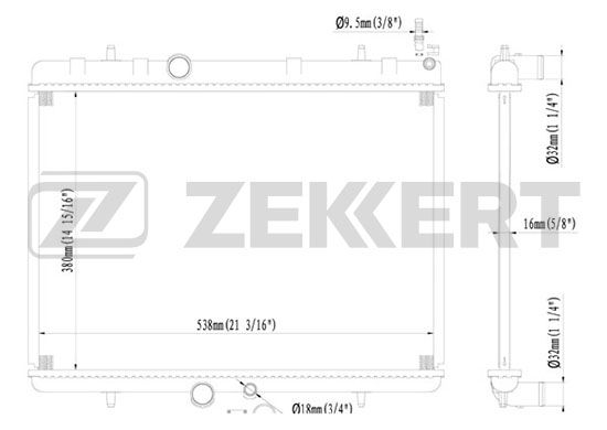 

Радиатор охлаждения двигателя ZEKKERT MK-1091