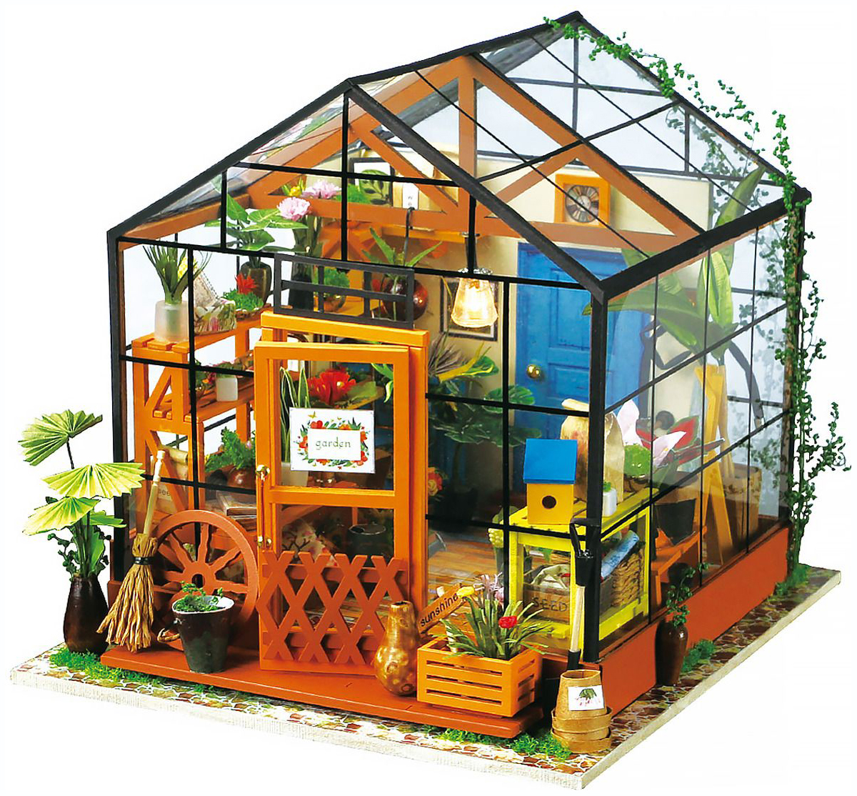 фото Конструктор деревянный robotime diy house зимний сад kathy's green house
