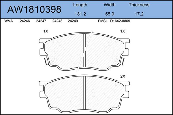 

Тормозные колодки AywiParts дисковые AW1810398