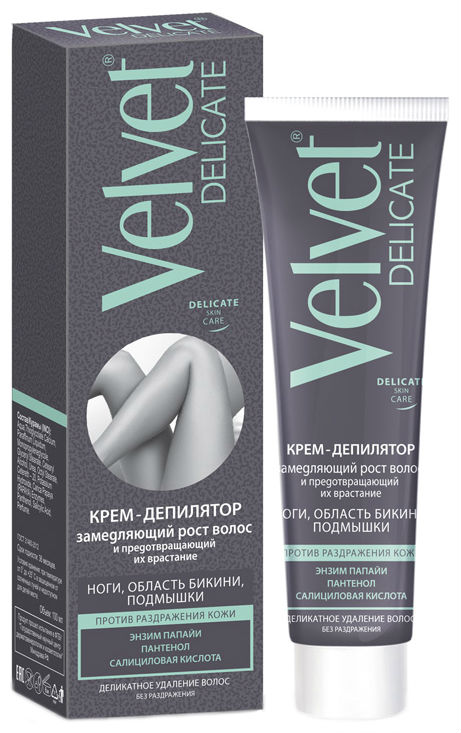 Крем для депиляции Velvet Delicate 100 мл крем депилятор замедляющий рост волос и предотвращающий их врастание delicate velvet вельвет 100мл