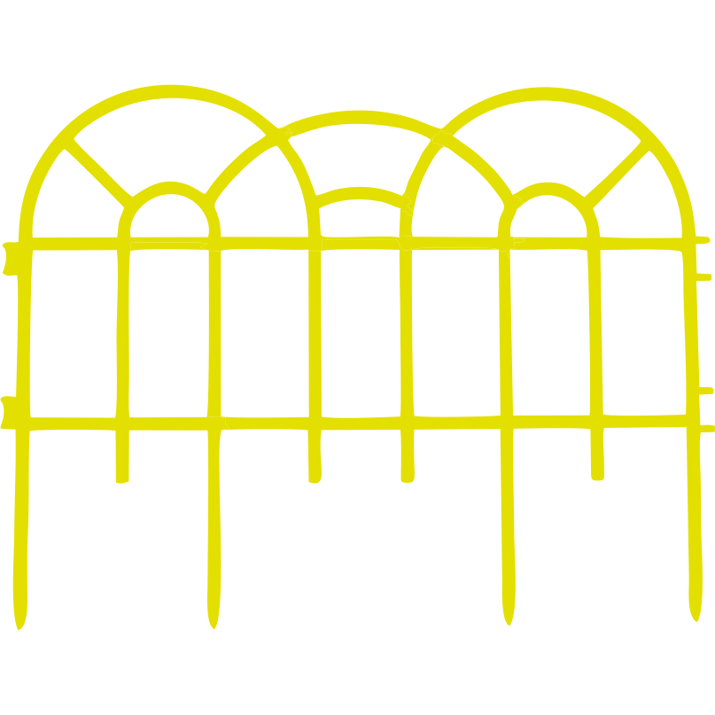 фото Декоративное ограждение репка аркада желтый