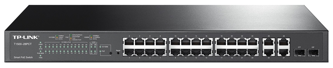 

Коммутатор TP-LINK T1500-28PCT Black, T1500-28PCT
