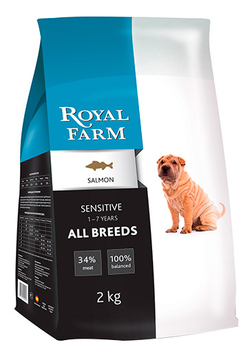 

Сухой корм для собак ROYAL FARM Sensitive All Breeds, все породы, лосось, 2кг, Sensitive All Breeds