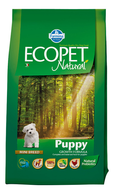 фото Сухой корм для щенков farmina ecopet natural puppy mini, для мелких пород, курица, 12кг