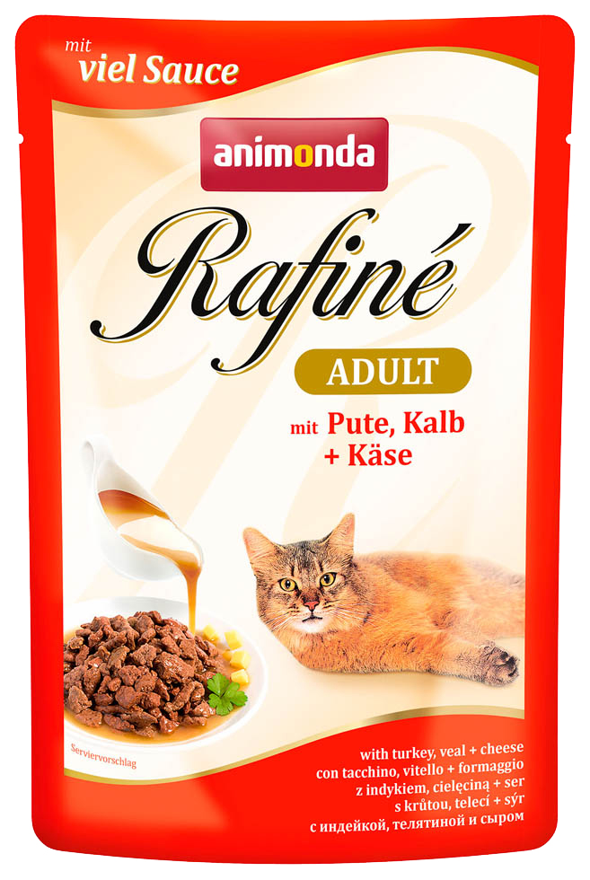 фото Влажный корм для кошек animonda rafine soupe adult, индейка, телятина и сыр, 100г