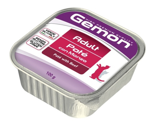 Консервы для кошек Gemon Adult, паштет с говядиной, 100г