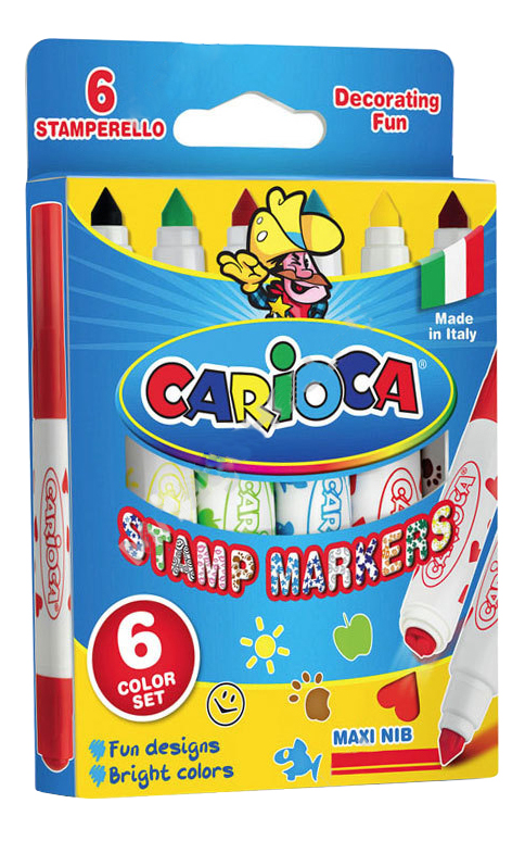 фото Фломастеры carioca stamp markers 6 цветов