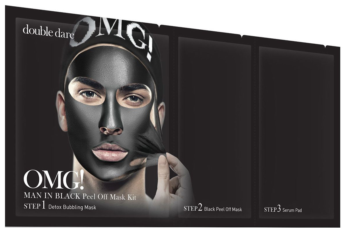 

Маска для лица Double Dare OMG! Man In Black Peel Off Mask Kit 15 г, Man In Black Peel Off Mask Kit