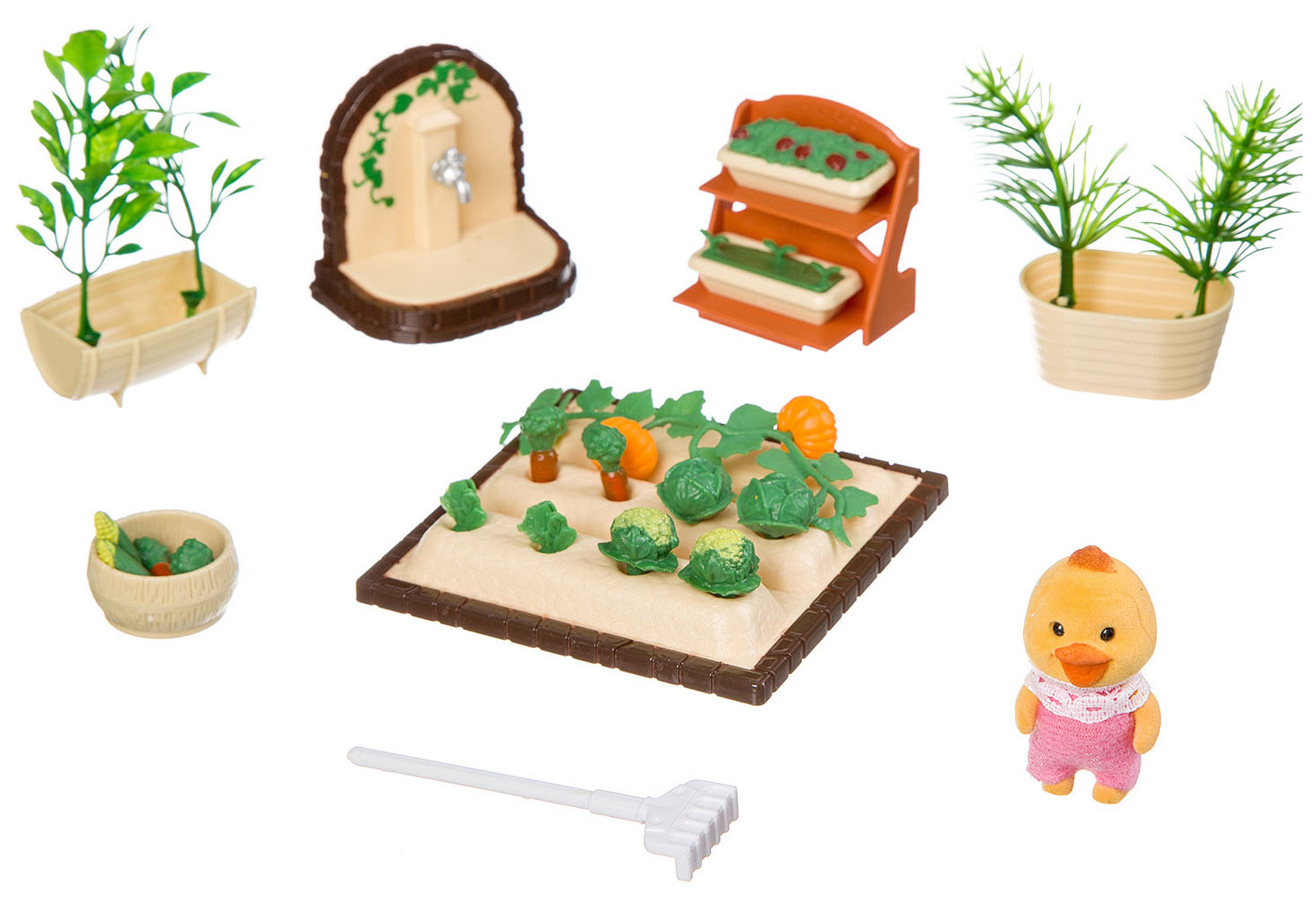 фото Игровой набор happy family с фигуркой зверюшки, огород, 14х10х4,5 см, box, арт.012-06b. junfa toys