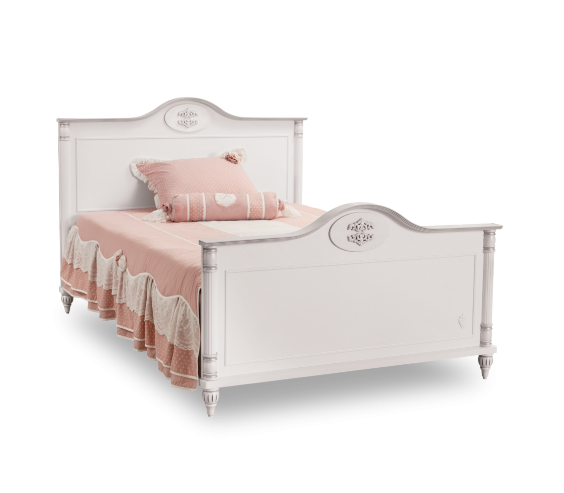 фото Кровать cilek romantic xl 120х200 см, белый/розовый