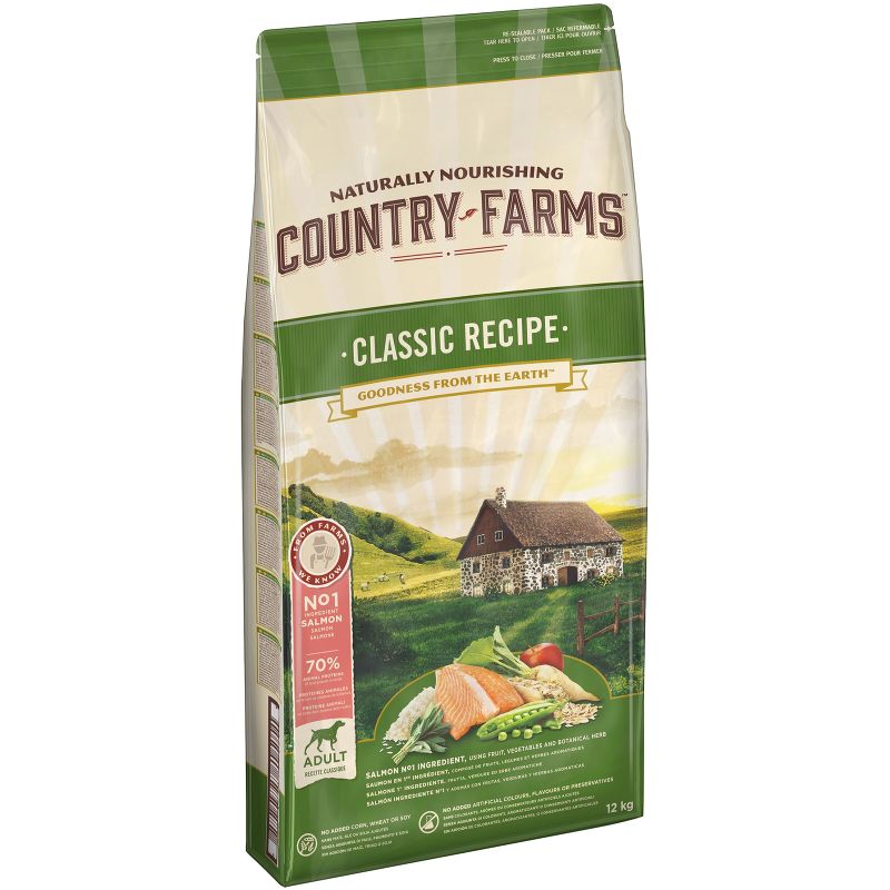 фото Сухой корм для собак country farms classic recipe, с высоким содержанием лосося, 12кг