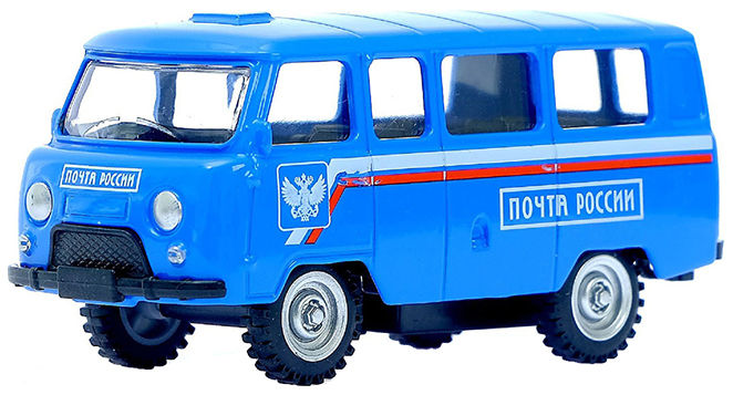 

Машина металлическая «Микроавтобус почта», инерционная, масштаб 1:43 Автоград