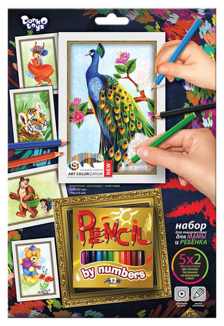 Набор для раскраски карандашами по номерам Danko Toys «Павлин»...