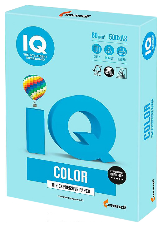 

Бумага IQ OBL70 color, А3, 80 г/м2, 500 л, пастель голубой лед