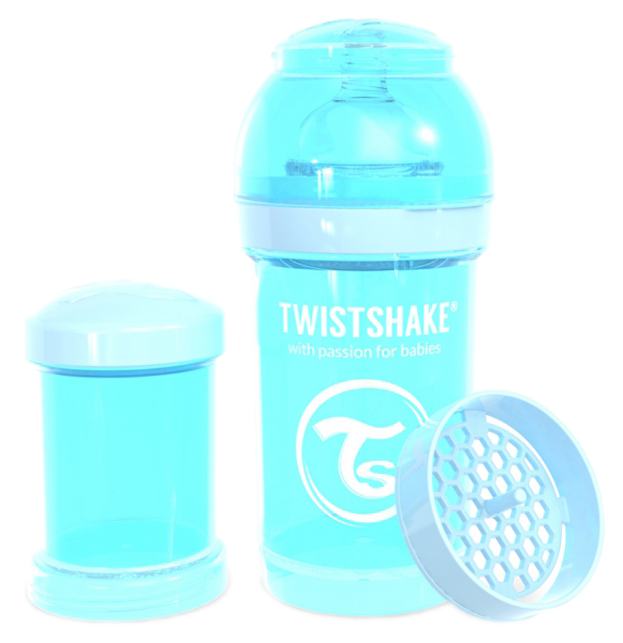 фото Антиколиковая бутылочка twistshake для кормления синий pastel blue 180 мл