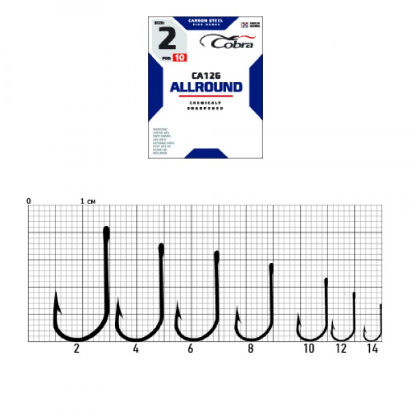 фото Рыболовные крючки cobra allround ca126 №7, 10 шт.