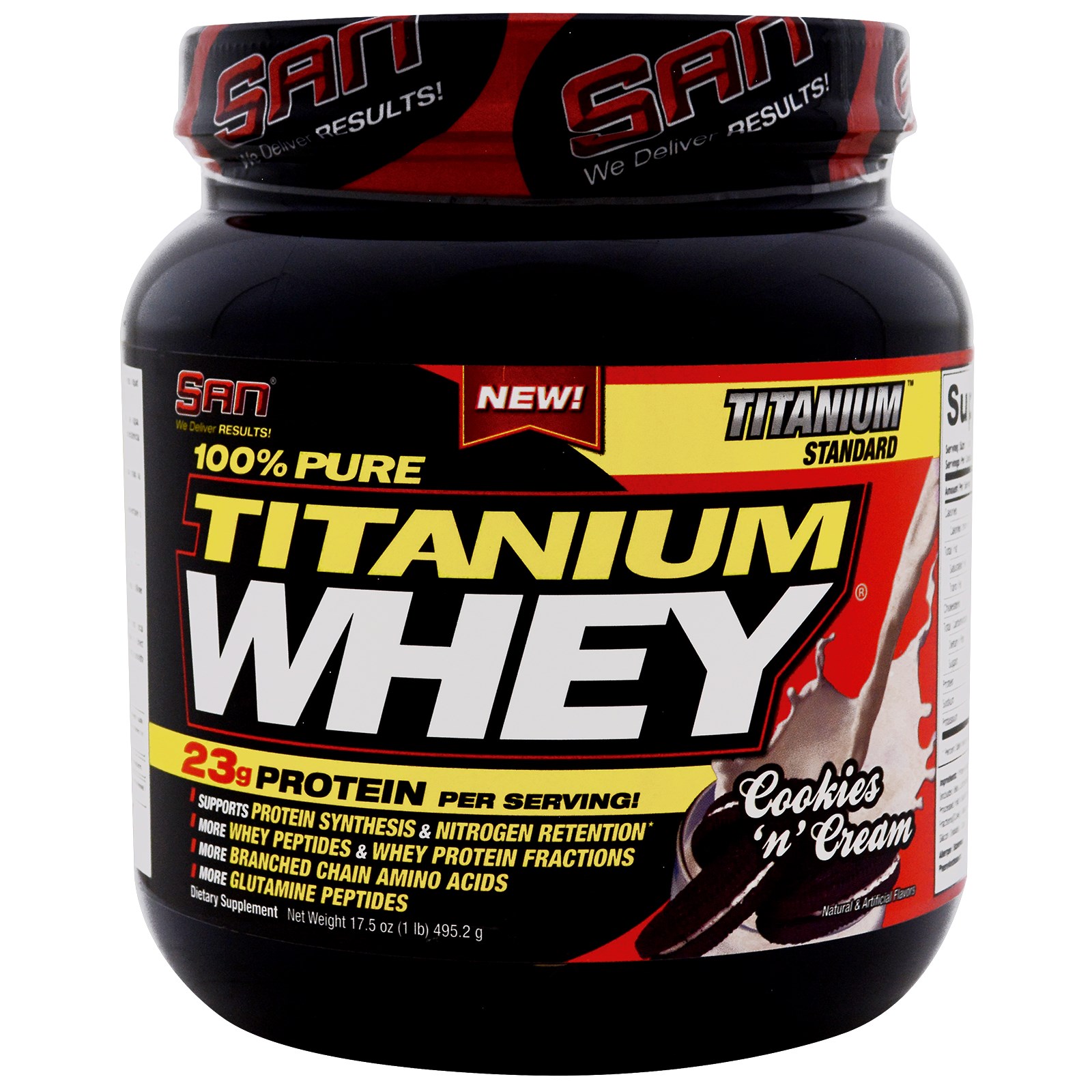 фото Протеин san titanium whey 100% pure, 2240 г, cookies and cream