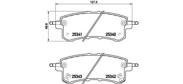 

Комплект тормозных колодок Brembo P56082