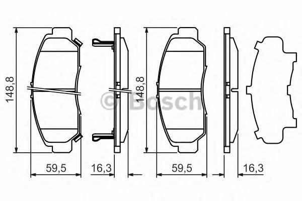 

Комплект тормозных колодок BOSCH 0986424722