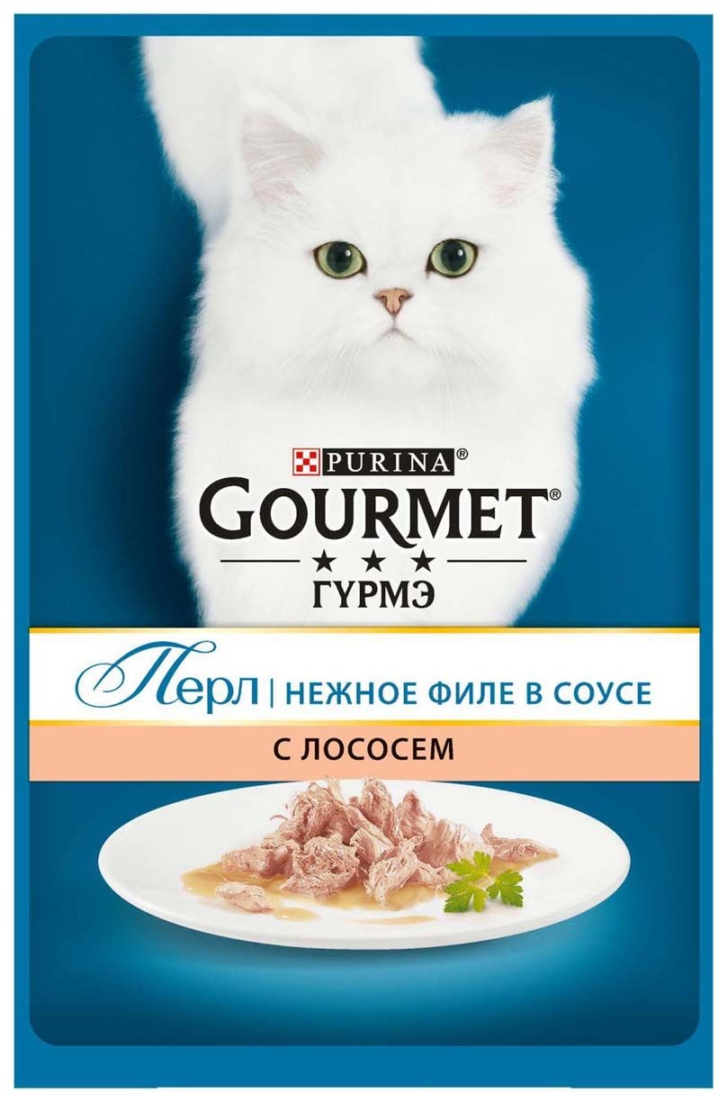 фото Влажный корм для кошек gourmet perle, лосось, 24шт, 85г