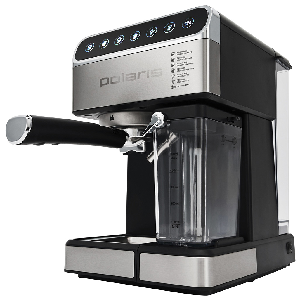 

Рожковая кофеварка Polaris PCM 1535E Adore Cappuccino Black, Серебристый;черный, Adore CaPPuccino