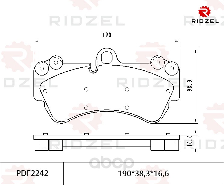 

Комплект тормозных колодок RIDZEL PDF2242