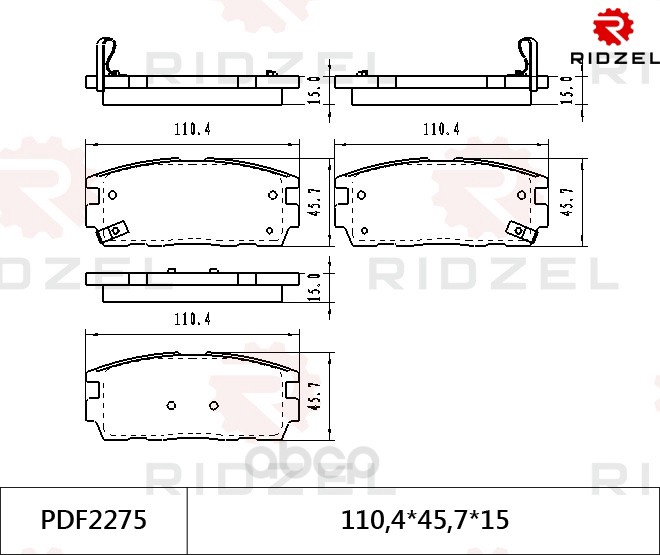 

Комплект тормозных колодок RIDZEL PDF2275