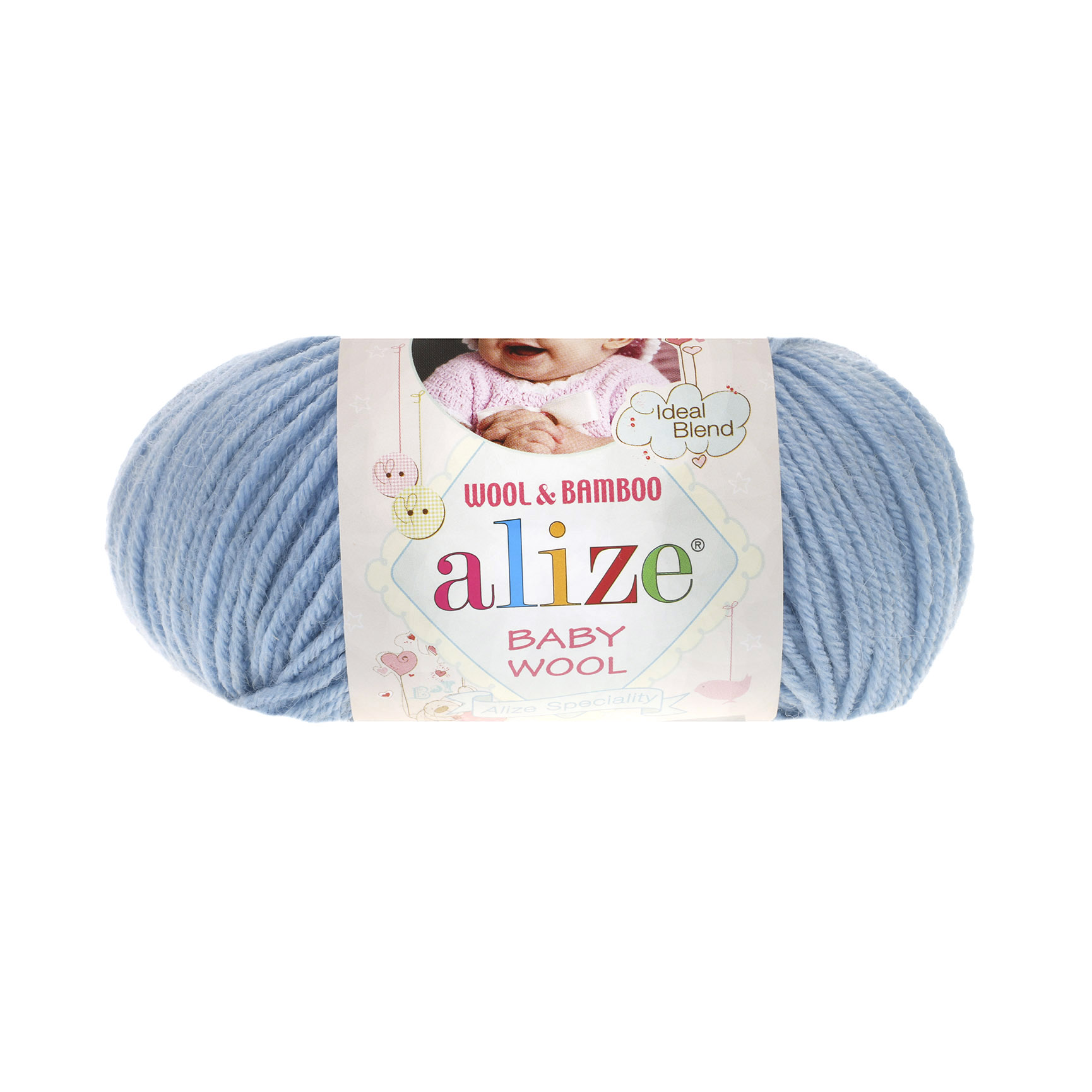 

Пряжа Alize BABY,WOOL,350 Baby Wool 350 светло-голубой, Baby Wool