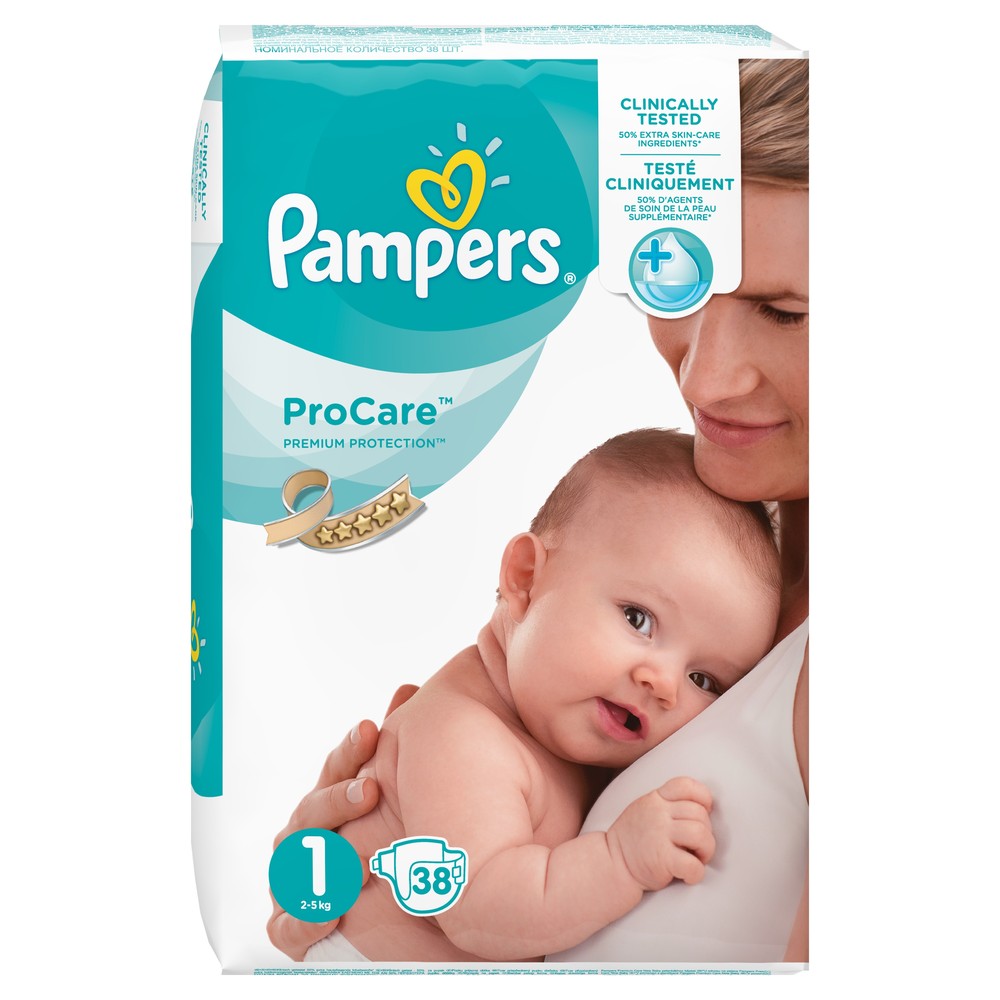 

Подгузники для новорожденных Pampers ProCare для новорожденных 2-5 кг 38 шт.