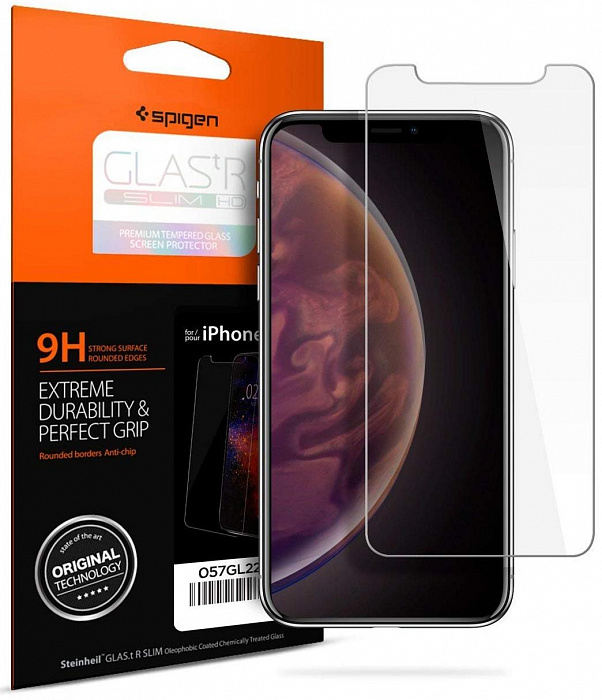 

Защитное стекло Spigen для Apple iPhone XS Max, Slim HD