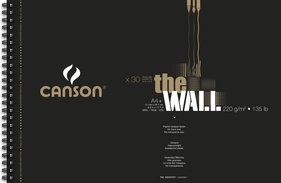 

Альбом на спирали для маркера CANSON The Wall, 220г/м2, 21х31.4см, 30 листов