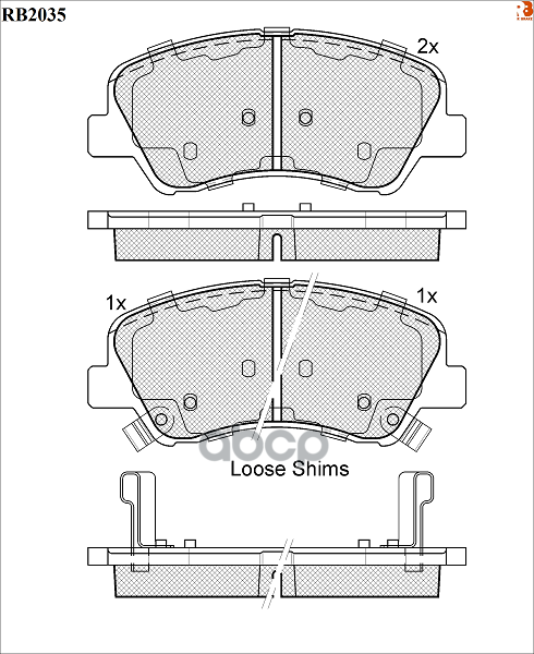 

Комплект тормозных колодок R BRAKE RB2035