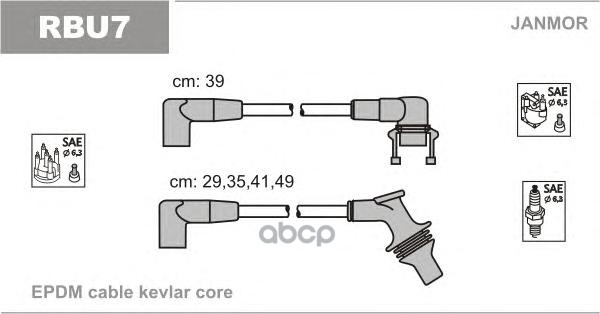 

Комплект проводов зажигания JANMOR RBU7