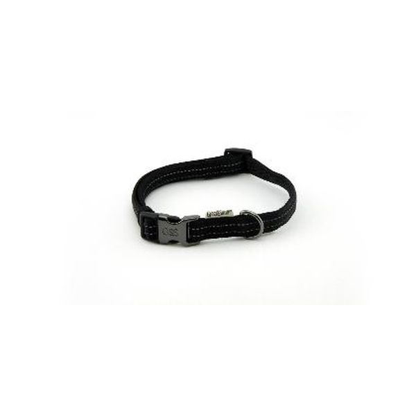 фото Ошейник для собак great&small со светоотражающей острочкой 20х350-550мм нейлон черный