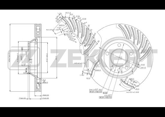

Тормозной диск ZEKKERT BS-5784