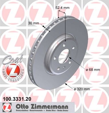 

Тормозной диск ZIMMERMANN 100.3331.20