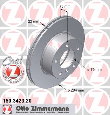 фото Тормозной диск zimmermann 150.3423.20