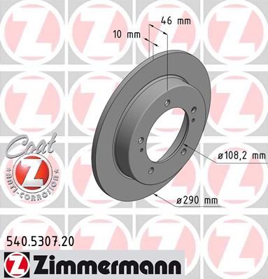 

Тормозной диск ZIMMERMANN 540.5307.20