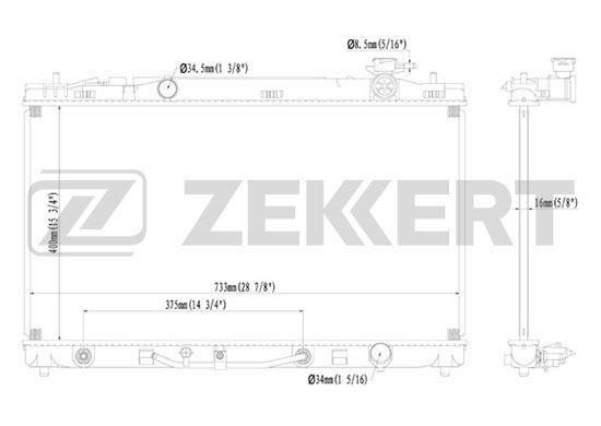 

Радиатор охлаждения двигателя ZEKKERT MK-1203