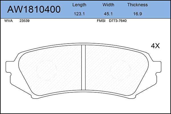 Тормозные колодки AywiParts дисковые AW1810400