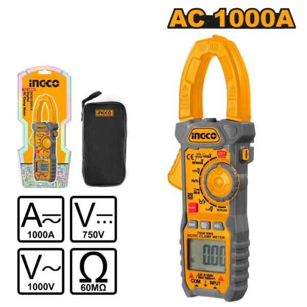 Мультиметр цифровой INGCO DCM100014 портативный цифровой мультиметр осциллограф uni t