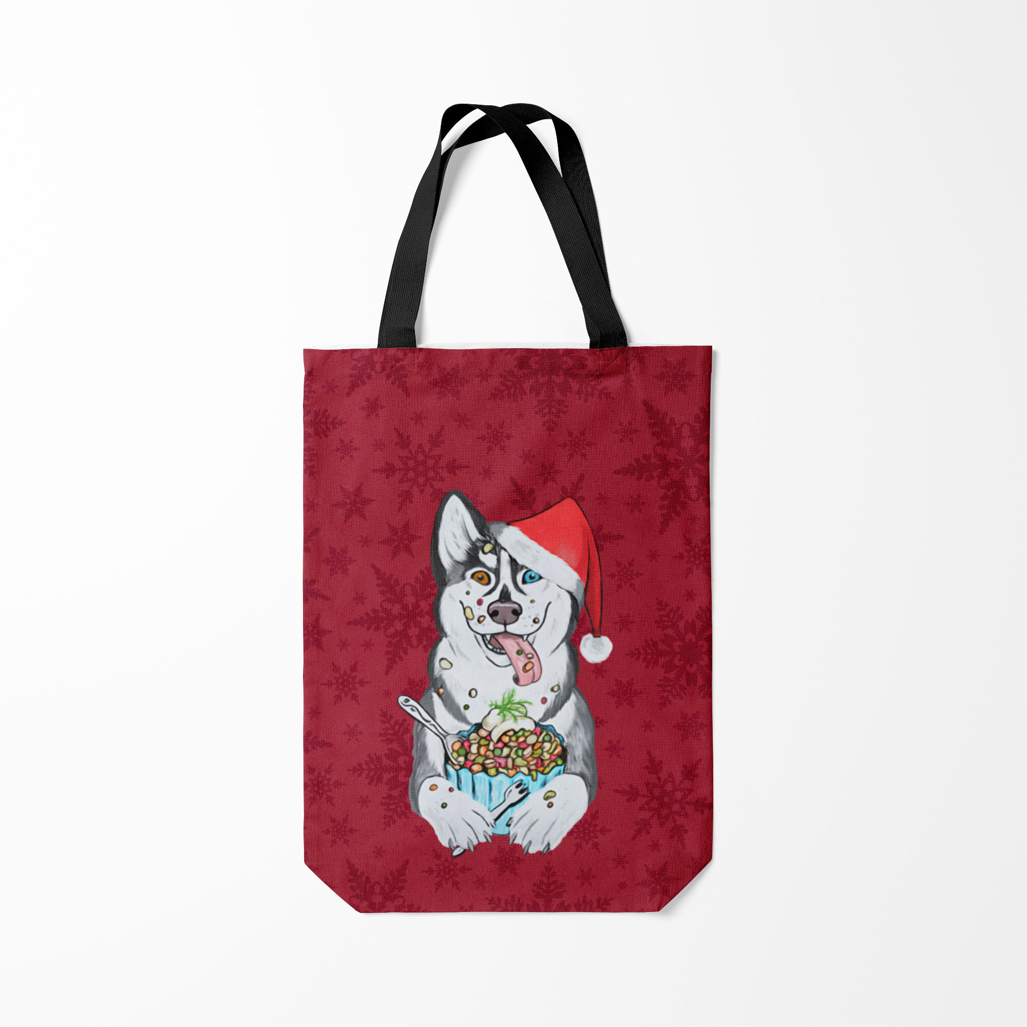 

Сумка шoппер унисекс Burnettie Christmas Husky, красный, Christmas Husky
