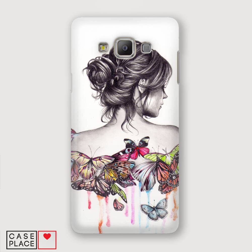 фото Чехол awog "девушка с бабочками" для samsung galaxy a3